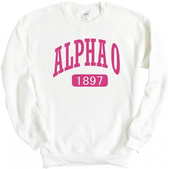 Alpha Omicron Pi Sweatshirt | AOPI Large Established Crewneck Sweatshirt | Alpha Omicron Pi Sorority Gift Idea - BEFV7EAFU