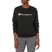 Champion Women's Powerblend Relaxed Crew Screen Print Script - BF89YD1V9