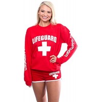 LIFEGUARD Red Crew Neck Sweatshirt for Women Teen & Girls Ladies. - BSQANNKVQ