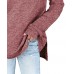 Sweatshirts for Women Casual Side Slit Henley Long Sleeve V Neck Shirt Solid Color Fall Winter Oversized Tunic Tops - BU0Y36KE5