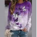 Women Oversized Crewneck Sweatshirt Fashion Butterfly Floral Long Sleeve Casual Pullover Fall Blouse Tops Tshirts - BS5R08917