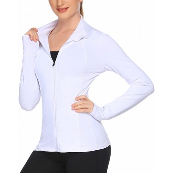 COOrun Women Workout Jacket Warm Up Jackets Running Zipper Track Tops Thumb Holes Activewear S-XXL - BL4YUHDMO