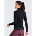 CRZ YOGA Women's Cotton Full Zip Workout Jacket Running Track Jacket Slim Fit - BUS631Y7J