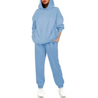 Fixmatti Women Hoodies Tracksuit Long Sleeve Sweatshirts Jogger Pant 2 Piece Outfits - BX9H5T7XJ