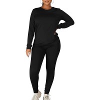 Kaximil Women's Workout Tracksuit 2 Piece Outfits Long Sleeve Top Legging Jogger Pants Set - B6UTOUIFI