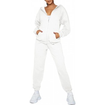 TOLENY Women's 2 Piece Sweatsuit Outfits Zipper Up Hooded Sweatshirt Jogger Sets Tracksuit with Pockets - BOPPCN95M