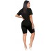Weeso Two Piece Outfits for Women Summer Round Neck Workout Sets - BDBAZP6PL
