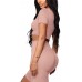 WIHOLL Two Piece Outfits for Women Short Sleeve Crop Tops and High Waist Shorts Sets - B8DANOZFP