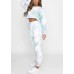 Women's 2 Piece Tracksuits Outfit Set Tie Dye Round Neck Long Sleeve Crop Top+ Trousers Casual Fall Clothes Sports Sweatsuit - BYXGQY1D6