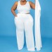 Women's Plus Size Cardigan Tank Crop Top and Wide Leg Long Pants Jumpsuit Romper Set 3 Piece Sets Outfit - B1MIQ1OQC