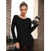 CHAMA Women's Long Sleeve Workout Shirts Scoop Neck Sports Yoga Running Dry Fit Tops Basic Loose Fit Side Split Activewear - BFBYDHCS0