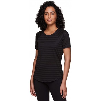 RBX Active Women's Short Sleeve Ventilated Mesh Athletic Performance Workout T-Shirt - B11P349A4