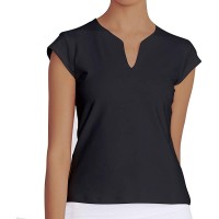 Saadiya Tennis Shirts for Women Short Sleeves Solid Golf T Shirts V-Neck Running Shirts - BPJ2K57BA