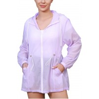 Sun Protection Clothing Women with Pocket Water Resistant Zip up Fishing Jacket & Hiking Shirts Long Sleeve Apparel UV 50+ - BONMFXPTY