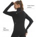 Women's Long Sleeve Athletic Shirts 1 4 Zip Pullover Running Hiking Workout Yoga Tops with Thumb Hole - BYJ3JLVYS