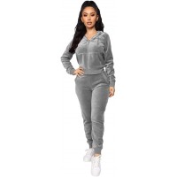 2 Piece Outfits for Women Velour Tracksuits Set Long Sleeve Zip Up Tops Jackets and Flared Long Pant Sets - BMJJPMPQH