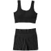 Basic Faith Workout Sets for Women Removable Padded Sexy Sports Bra High Waist Seamless Ribbed Yoga Shorts Cute Outfits - BRO3G3AKY