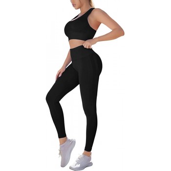 Chiphell Workout Sets for Women 2 Pieces Outfits Racer Back Sports Bra with High Waisted Leggings Gym Yoga Clothes - BSWX4MRHI