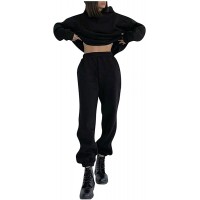 Goddesslili Winter Hooded Outfits for Women 2 Piece Sweatsuits Long Sleeve Hoodie Jogger Tracksuit Set Pocket Sports - BO3QSL1L0