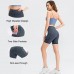 Gzlmao High Waist Biker Yoga Pants Shorts for Women with 2 Pockets Leopard Print Workout Running 6 Shorts Tummy Control - BASP63B4T