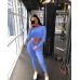 OYS Workout Sets for Women 2 Piece Outfits Seamless High Waist Yoga Leggings Long Sleeve Crop Top Gym Clothes - BCO2BK0CT