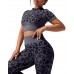 OYS Workout Sets for Women Leopard Print 2 Piece Seamless High Waist Yoga Activewear Outfits - BMLKTJJLE