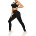 Ridoras Workout Sets Two Piece Outfits for Women Ribbed Seamless Crop Tank High Waist Yoga Leggings Sets - B225FTBFV