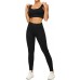 Ridoras Workout Sets Two Piece Outfits for Women Ribbed Seamless Crop Tank High Waist Yoga Leggings Sets - B225FTBFV