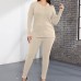 Womens 2 Piece Outfits Tracksuits off Shoulder Long Sleeve Top and Long Pants Casual Fall Outfit - BD3TC7ZJX
