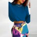 Womens 2 Piece Skirt Sets Outfits Bodycon Dress Casual Long Sleeve Crop Top Midi Dresses Nightout Clubwear Set - BKWJ4WWQZ