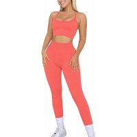 Women's Seamless Yoga Workout Sets 2 Piece High Waist Leggings with Sport Bra Gym Clothes Outfits Activewear - BNQCC7PME