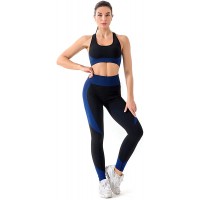 Yoga Pants Workout Sets for Women 2 Piece Seamless High Waist Yoga Leggings Outfit with Sports Bra for Home GYM - BI5M4ICCM