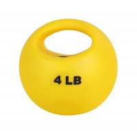 CanDo 10-3291 One Handle Medicine Ball 4 lb Yellow - B27U85ZAX