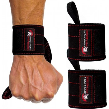 Dark Iron Fitness Wrist Wraps for Weightlifting Suede Leather Wrist Bands for Working Out & Strength Training Wrist Straps for Men & Women 22 Inches Long - B7VNW408R
