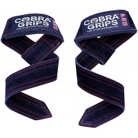 Lifting Straps Suede Leather Deadlift by Cobra Grips Weightlifting Wrist Support Straps for Men & Women Wraps Heavy Duty Powerlifting Grip Hooks Padded Neoprene - BW7C918XB