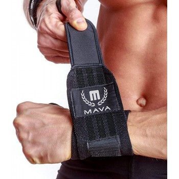 Mava Sports Double-Stitched Support Weightlifting Wrist Wraps for Painless Workouts Heavy Lifting and Kettlebell Unisex - BWSVYZ1FU
