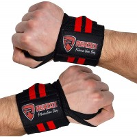 Renzox Wrist Wraps for Weightlifting Men & Women Powerlifting wrist wraps 18” Premium Quality Wrist Wrap with Thumb Loop pair - B0J8976TJ