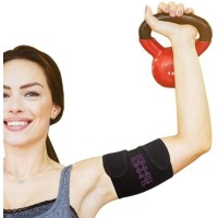 Slimmer Trimmer Premium Arm Trimmers for Women + Men Thermal Slimming Wraps. Fat Burner Trainer Bands 2 PACK Arms up to 16" Black - BP96J10UV