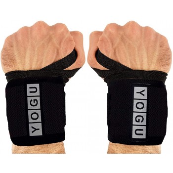 YOGU Wrist Wraps with Thumb Loops Wrist Support Braces for Heavier Weight Lifting Xfit Powerlifting Crossfit Strength Training Gym Workouts Bodybuilding Wrist Straps 18 Pair with Free Carry Bag - B43XQR8IT